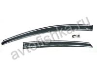 Mazda 3 хэтчбек (03-09) дефлекторы боковых окон темные, с хромированной надписью комплект 4 шт.