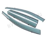 Toyota Land Cruiser Prado (03–09) Дефлекторы боковых окон с нерж. молдингом, OEM стиль