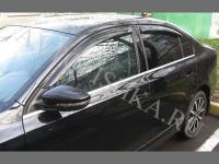 Дефлекторы боковых окон 4 части темные VW Jetta 2011-