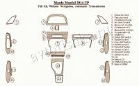 Декоративные накладки салона Mazda 3 2014-н.в. полный набор, без навигации, АКПП.