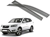 Hyundai Santa Fe (06–/10–) Дефлекторы боковых окон с хромированным молдингом, OEM стиль