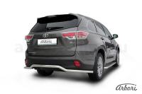 Защита заднего бампера Arbori d57 "волна" длинная TOYOTA HIGHLANDER 2014-