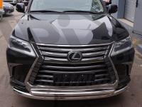 Lexus LX (15–) Защита переднего бампера двойная d 76/60 мм, нерж.