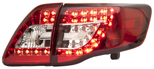 Toyota Corolla (2006-2010) фонари задние светодиодные красно-тонированные, комплект лев.+прав.