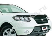 Дефлектор капота темный с надписью Hyundai Santa Fe 2006-2012