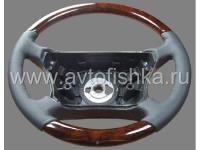 Mercedes W220 руль классический, черная кожа - дерево орех