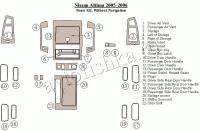 Декоративные накладки салона Nissan Altima 2005-2006 базовый набор