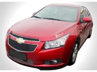 Chevrolet Cruze (09-) алюминиевая накладка на решетку переднего бампера, горизонтальный дизайн
