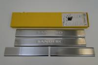 Накладки на внутренние пороги с надписью, нерж. сталь, 4 шт. Alu-Frost 08-1364 для RENAULT Sandero