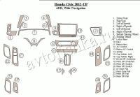 Декоративные накладки салона Honda Civic 2012-н.в. седан, с навигацией.