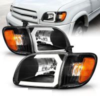 Toyota Tundra (2000-2004) передние фары чёрные с LED C-Light светодиодные