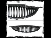 Mazda 3 (03-06) 4 дв. седан декоративная решетка радиатора вертикальная черная.