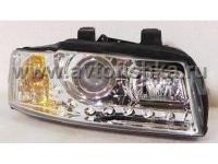 Audi A4 8E2, B6 (01-04) фары передние хромированные, линзовые с DRL