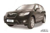 Защита переднего бампера Arbori d57 короткая черная HYUNDAI SANTA-FE 2010-2012