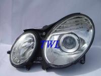 Mercedes E W211 (02-06) фары передние линзовые хромированные, дизайн Mercedes W211 с 2007 г., с моторами электрокорректора, комплект 2 шт.