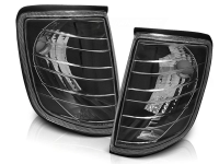 Mercedes W124 (84-95) поворотники передние угловые черные, комплект 2 шт.