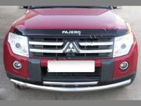 Mitsubishi Pajero 4 (06-) защита переднего бампера, труба из нержавеющей стали 76/42 мм