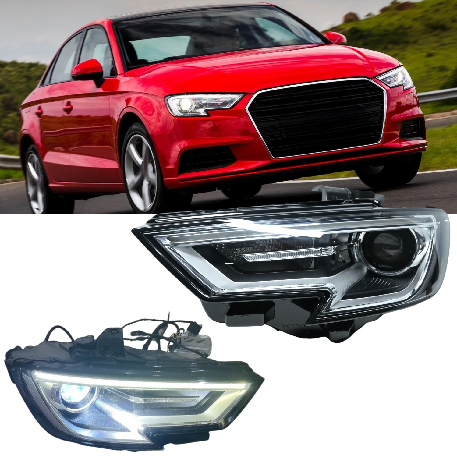 Фары передние HID ксеноновые для Audi A3 (2017–2019)