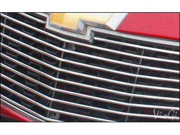 Chevrolet Cruze (2009-) алюминиевая накладка на решетку радиатора, горизонтальный дизайн, комплект 2 шт.