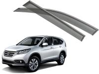 Honda CR-V (12–) Дефлекторы боковых окон с хромированным молдингом, OEM стиль