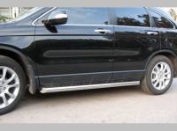 Honda CR-V (07-09) пороги боковые, труба 75 мм х 42 мм овал