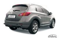 Защита заднего бампера Arbori d57 черная NISSAN MURANO 2011-