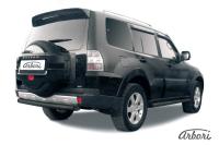 Защита заднего бампера Arbori d76 короткая черная MITSUBISHI PAJERO IV 2006-