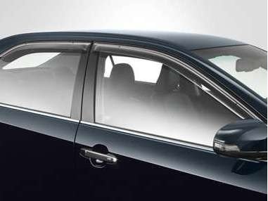 Toyota Camry V50 (2011-) дефлекторы окон с молдингом из нержавеющей стали, ветровики в стиле Оригинал, комплект 4 шт.