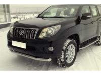 Toyota Land Cruiser Prado 150 (10-) защита переднего бампера, одинарная труба 70 мм из нержавеющей стали