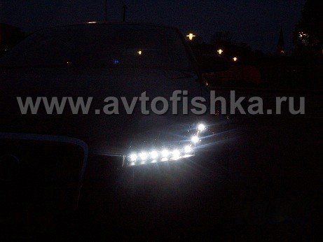 Audi A4 (01-04) фары передние линзовые черные, со светодиодной подсветкой, под электрокорректор, комплект 2 шт.