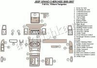 Декоративные накладки салона Jeep Grand Cherokee 2005-2007 полный набор, без навигации