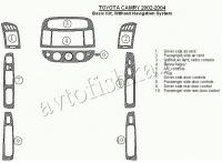 Декоративные накладки салона Toyota Camry 2002-2004 базовый набор, без навигации система, без OEM
