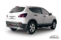 Защита заднего бампера Arbori d57+d42 двойная NISSAN QASHQAI 2007-2009