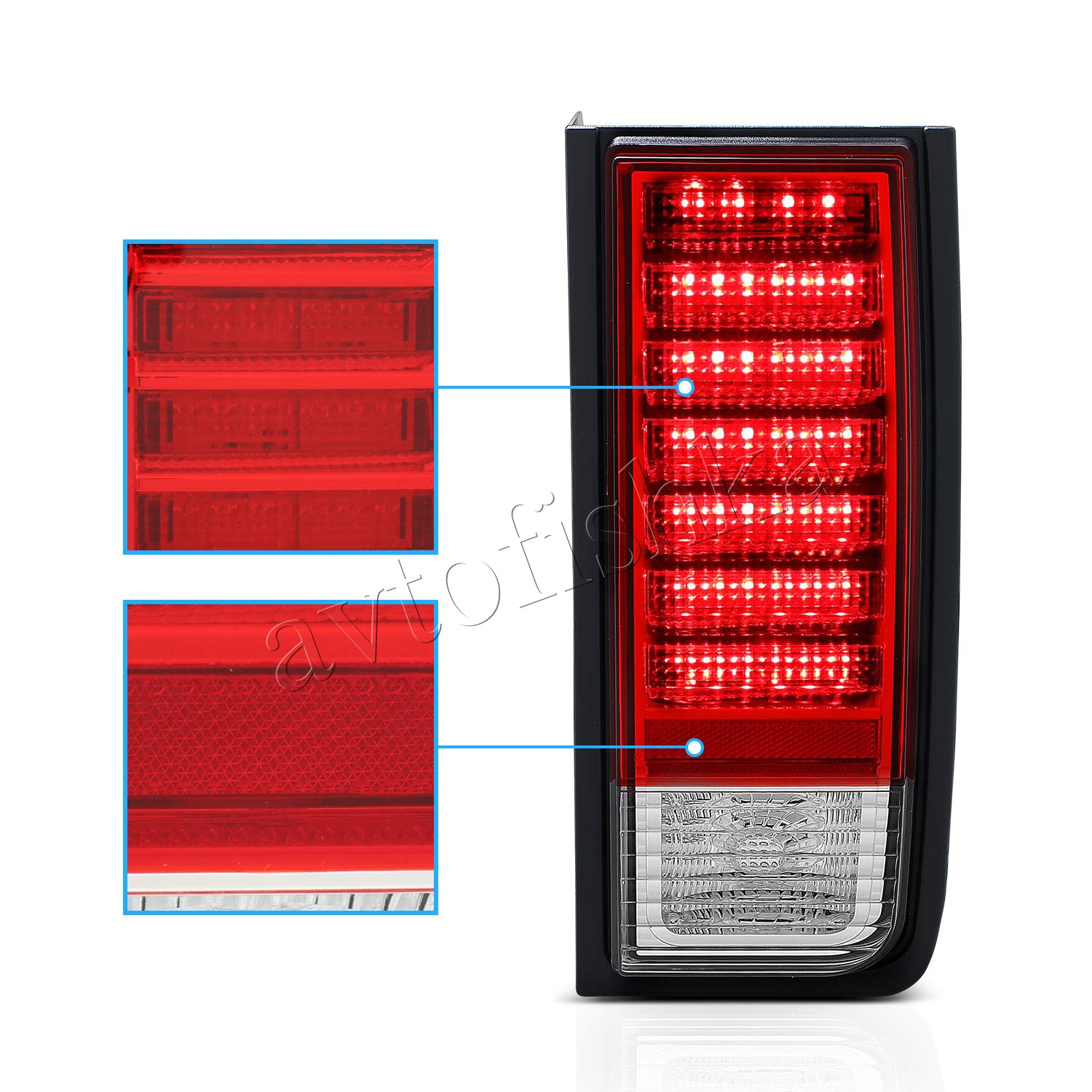 Hummer H2 (02-08) фонари задние светодиодные красно-хромированные, комплект  2 шт. купить в Москве - Автофишка