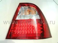 Toyota Corolla (01-06) седан задние фонари светодиодные красно-хромированные, комплект 2 шт.