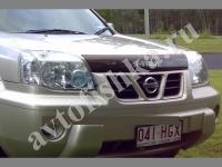 Дефлектор капота темный с надписью Nissan X-Trail 2001-2006
