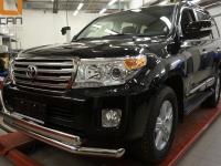 Toyota Land Cruiser (12–) Защита переднего бампера двойная d 76 мм, нерж.