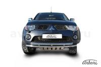 Защита переднего бампера Arbori d57+d57 двойная MITSUBISHI L-200 TRITON 2006-
