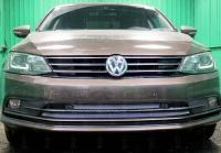 Volkswagen Jetta (14–) Защита радиатора, хром (3 части) с парктроником