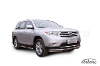 Защита переднего бампера Arbori d57+d57 с профильной ЗК TOYOTA HIGHLANDER 2010-2014