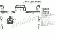 Декоративные накладки салона Toyota Camry 2005-2006 Соответствие OEM, с навигацией система
