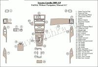 Декоративные накладки салона Toyota Corolla 2009-н.в. полный набор, без навигации