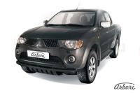 Защита переднего бампера Arbori d57+d57 двойная черная MITSUBISHI L-200 TRITON 2006-