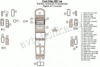 Декоративные накладки салона Ford Edge 2007-н.в. полный набор, Автоматическая коробка передач, авто AC Control