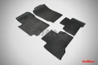 Mercedes C-Сlass W204 (06-) резиновые коврики, дизайн "Сетка"