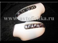 Mercedes CLK W208 (95-99) накладки на боковые зеркала со светодиодным поворотником, под окраску в цвет кузова, комплект 2 шт.