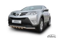 Защита переднего бампера Arbori d57+d57 с профильной ЗК TOYOTA RAV-4 2013-