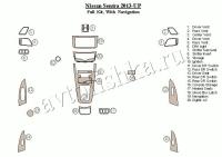 Декоративные накладки салона Nissan Sentra 2013-н.в. с навигацией.