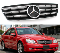 Mercedes C-class W203 (01-07) 4 дв. седан решетка радиатора черная, дизайн Big Star "Авангард" (Avangard).