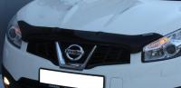 Nissan Qashqai (10–13) Дефлектор капота, темный с надписью